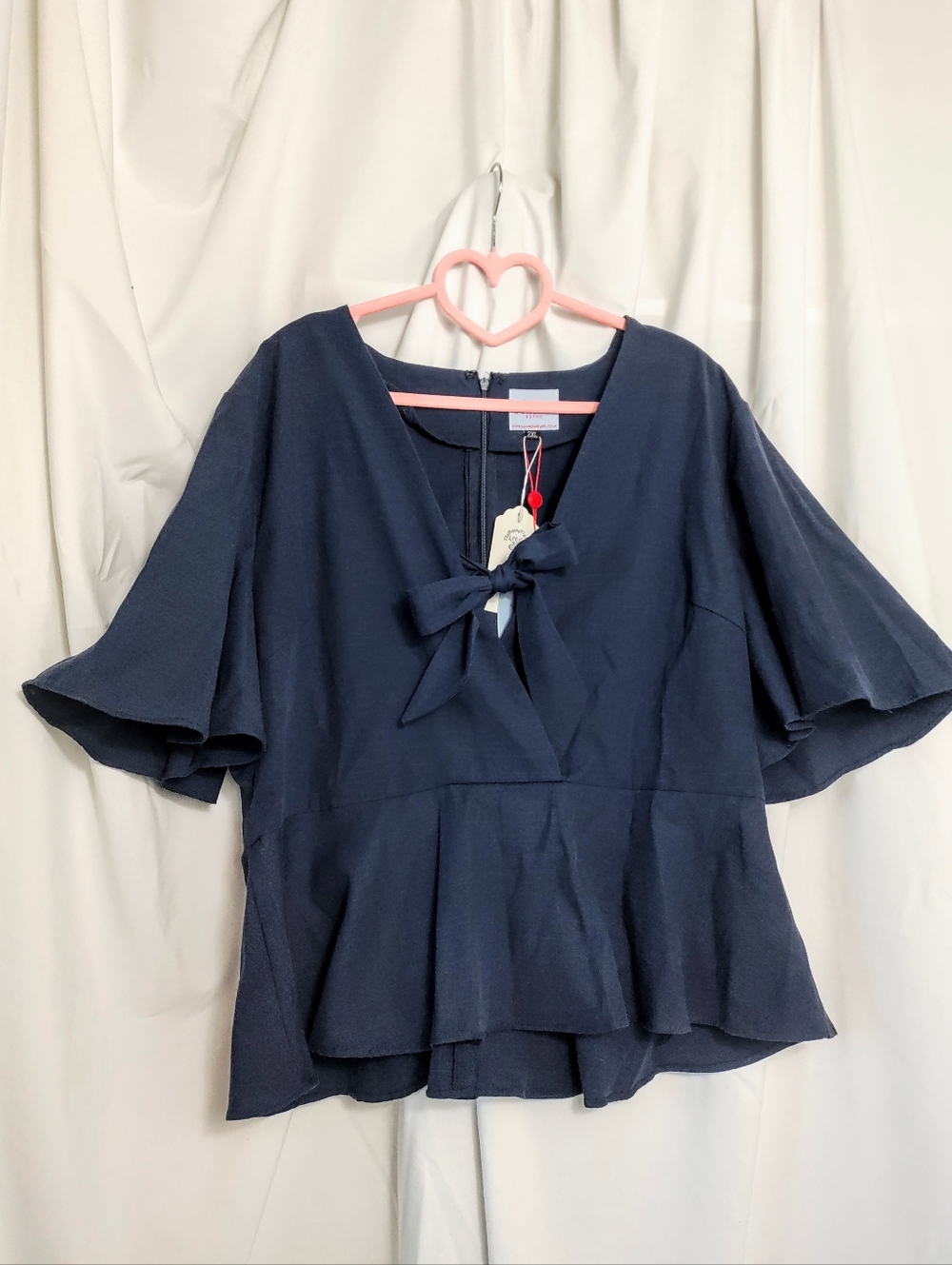 Banned Retro Peplum Top Flutter Sleeves Size 2XL